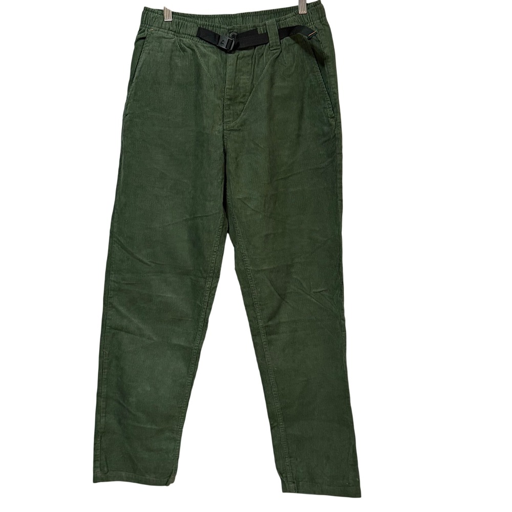 Passenger Mens Forest Green Corduroy Adventure Pants Integrated Belt 32x32